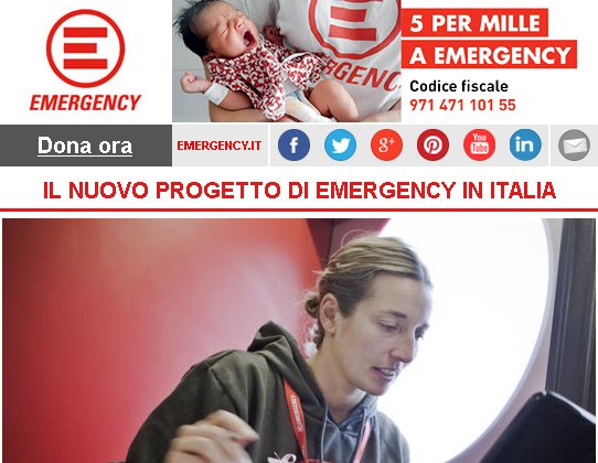IL NUOVO PROGETTO DI EMERGENCY IN ITALIA