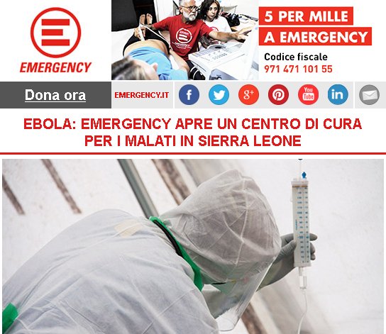 EBOLA: EMERGENCY APRE UN CENTRO DI CURA PER I MALATI IN SIERRA LEONE