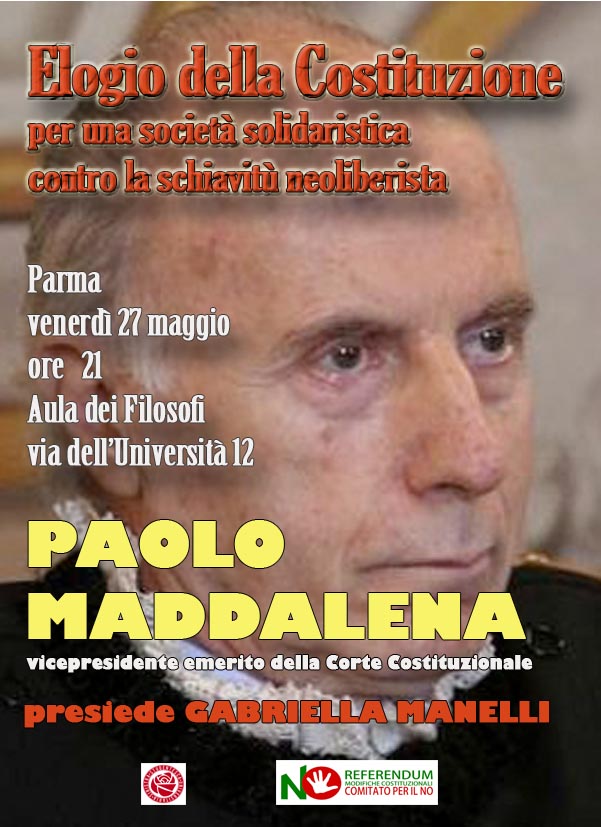  incontro con Paolo Maddalena dal titolo “ELOGIO DELLA COSTITUZIONE”