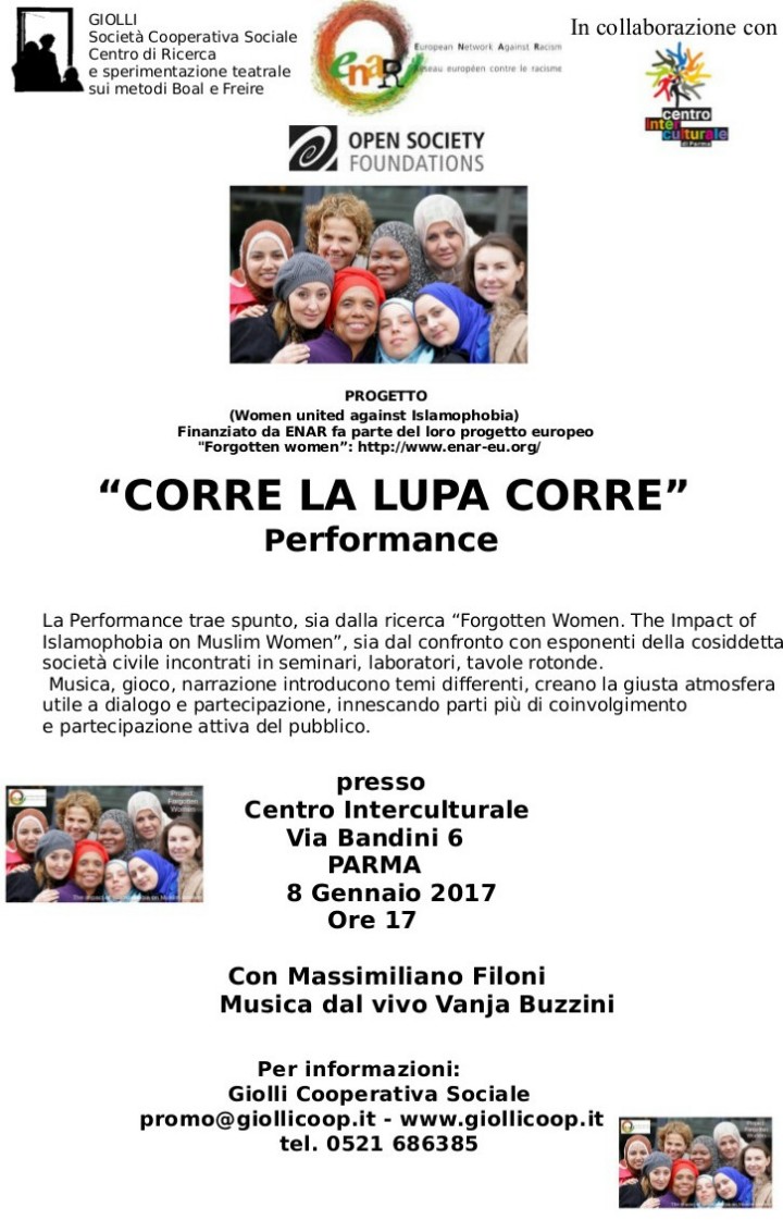 (Parma) 8 Gennaio 2017 "CORRE LA LUPA CORRE" Performance