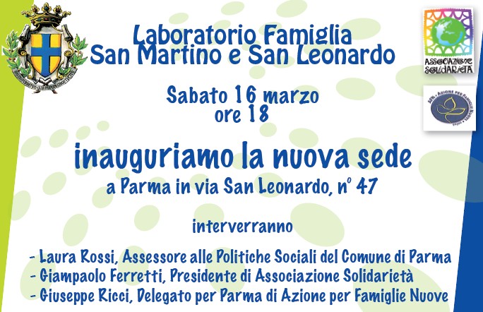 Laboratorio Famiglia San Martino e San Leonardo inaugura la nuova sede