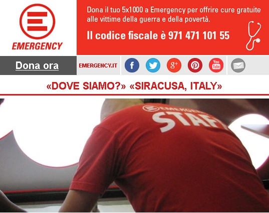 Emergency, «DOVE SIAMO?» «SIRACUSA, ITALY»