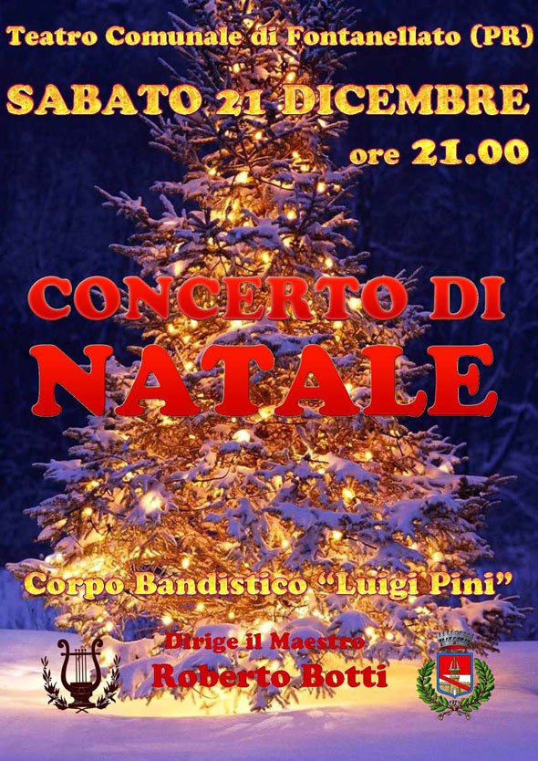 Sabato 21 sei invitato al concerto di Natale della banda Luigi Pini di Fontanellato