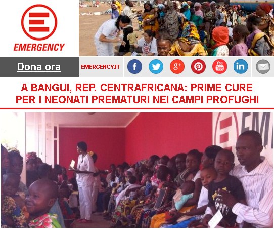Prime cure per i neonati prematuri nei campi profughi a Bangui, Repubblica Centrafricana