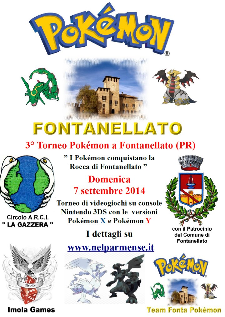 3° Torneo Pokémon a Fontanellato  " I Pokémon conquistano la Rocca di Fontanellato " 7 Settembre 2014