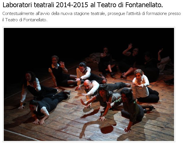 TEATRO COMUNALE DI FONTANELLATO Stagione 2014 - 2015