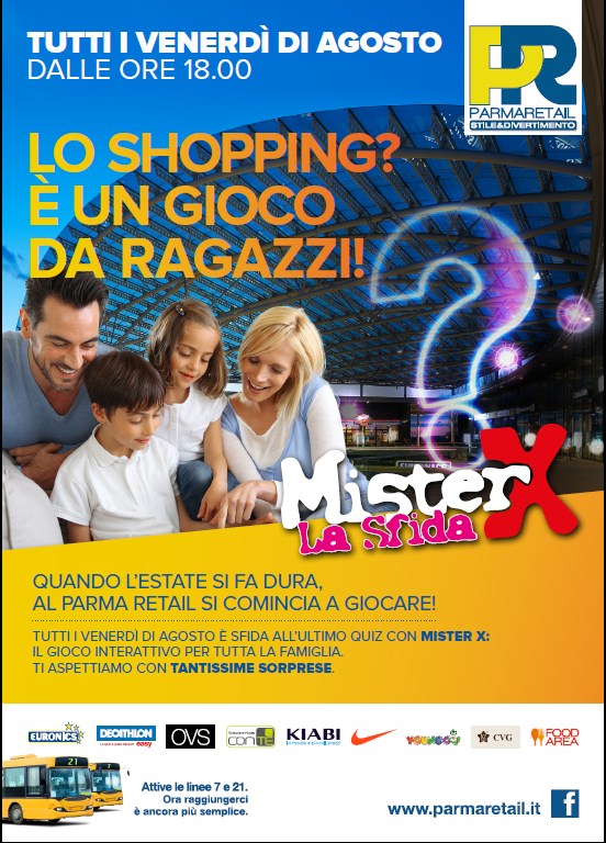 Mister X ogni venerdì di agosto a Parma Retail