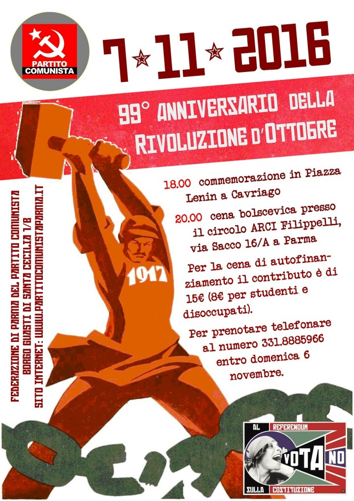 Cena per il 99° anniversario della Grande Rivoluzione Socialista d'Ottobre